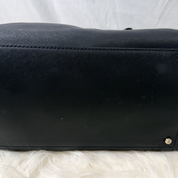 Kate Spade New York Black Saffiano Leather Satchel Crossbody Bag Gold Hardware - Picture 4 of 7
